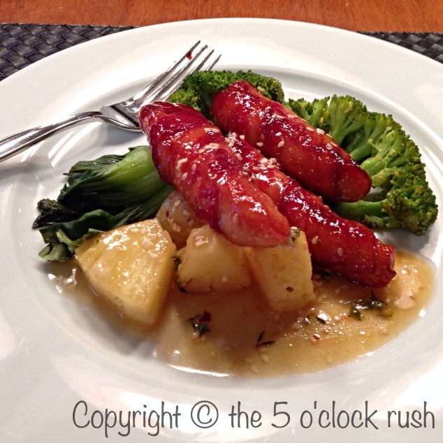 Honey Glazed Chicken Cigars served with Spicy Honey Maple Sesame Sauce