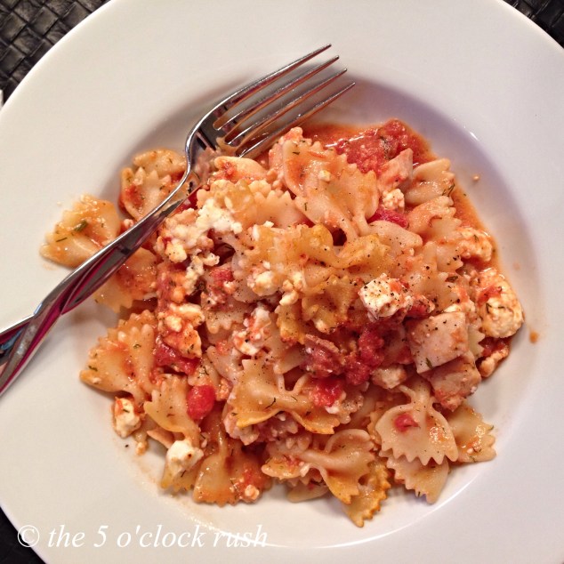 Baked Chicken, Bacon and Feta Farfalle