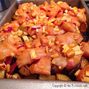 Buffalo Chicken and Loaded Potato Bake