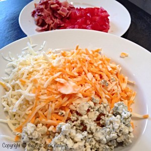Buffalo Chicken and Loaded Potato Bake