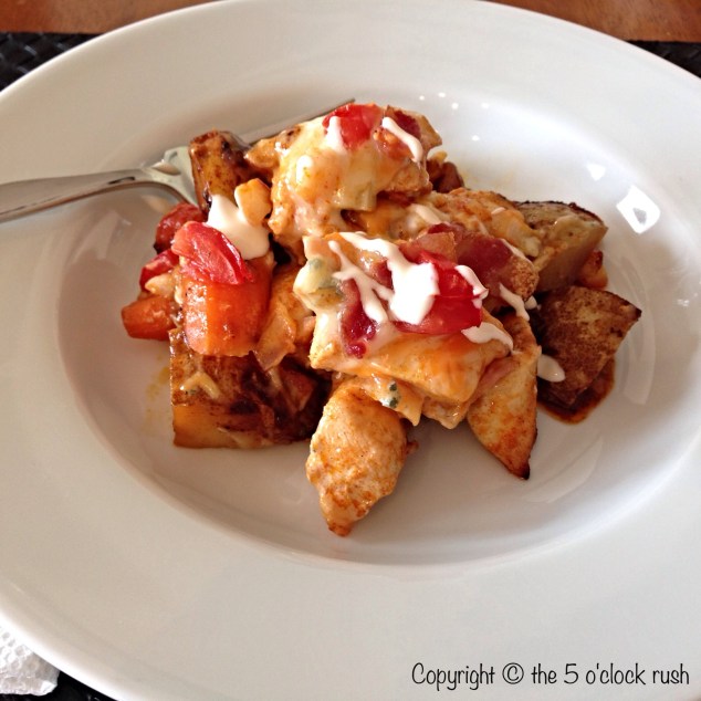 Buffalo Chicken and Loaded Potato Bake 