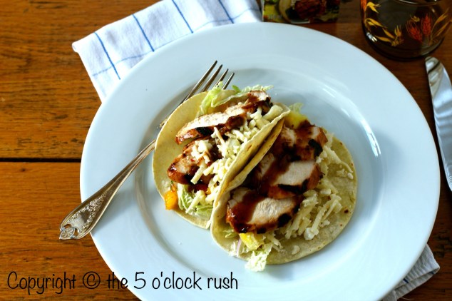 Assembled Pulo Cuisine Chicken Tacos with Grilled Pineapple