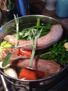 Turkey Necks and Vegetables for Stock