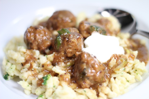 Swedish Turkey Meatballs with Spaetzle