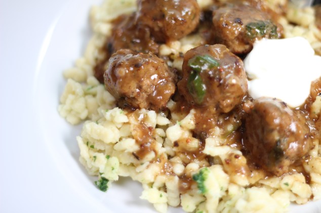Swedish Turkey Meatballs with Spaetzle