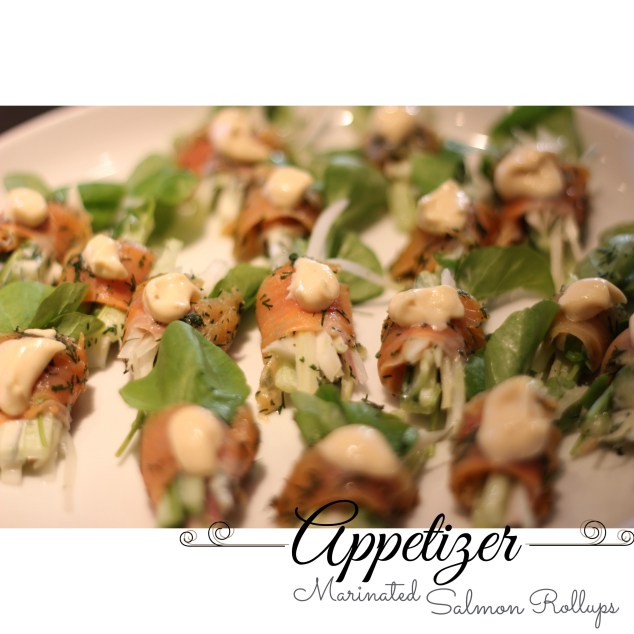 Appetizer: Marinated Salmon Rollup